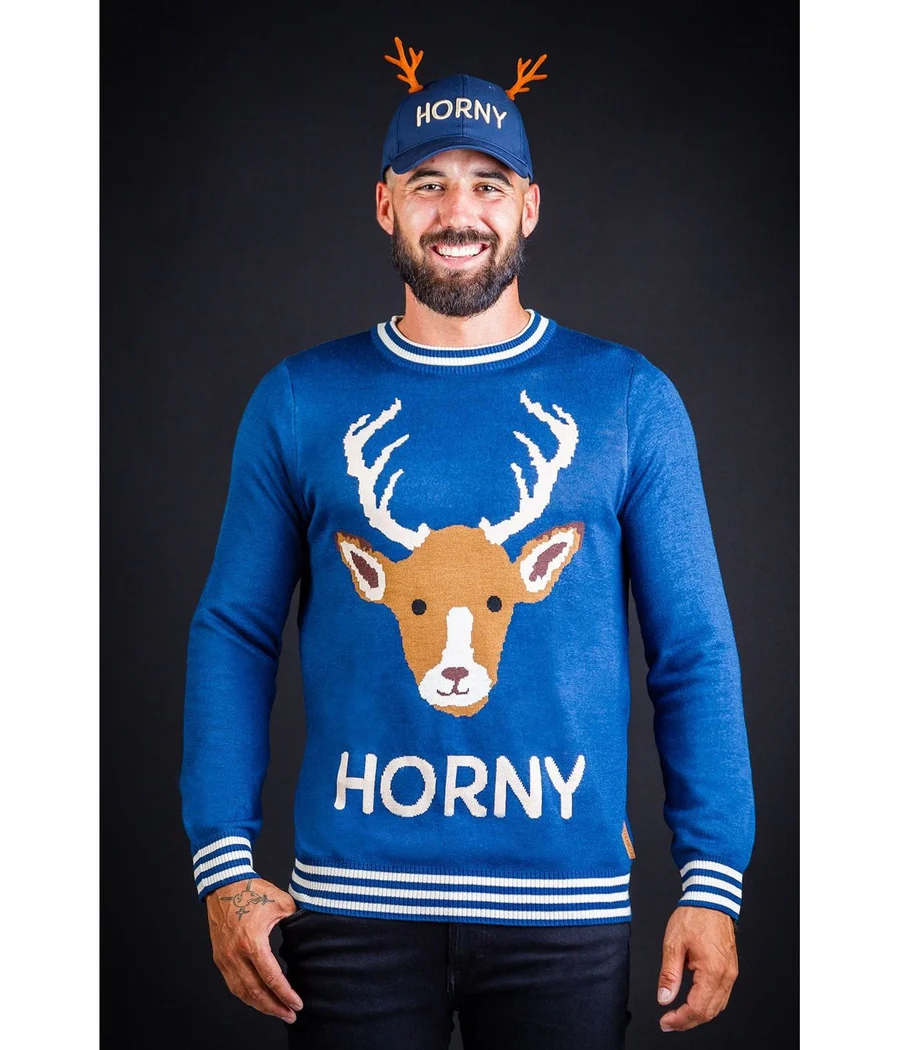 Men's Horny As Buck Ugly Christmas Sweater - Image 3