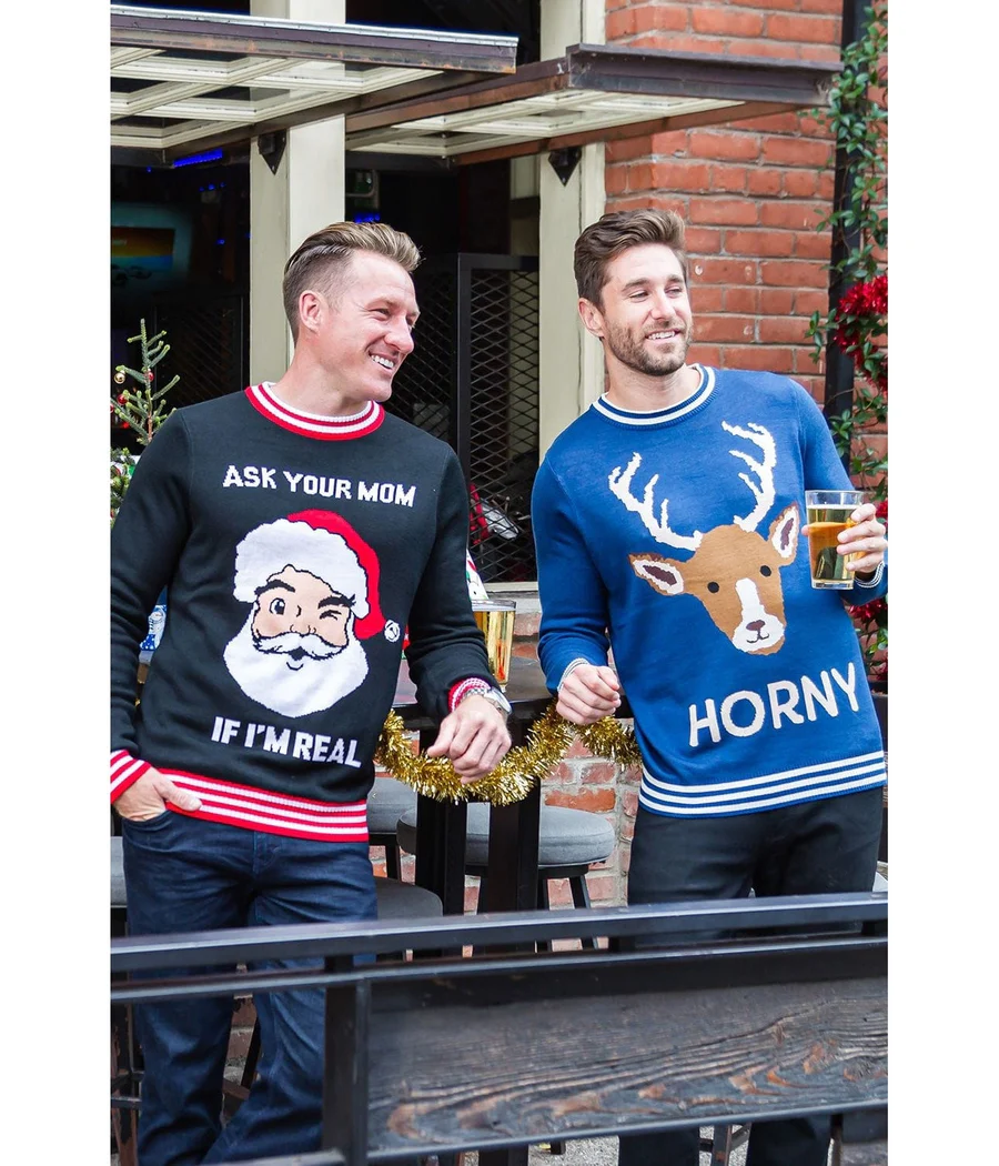 Men's Horny As Buck Ugly Christmas Sweater - Image 4