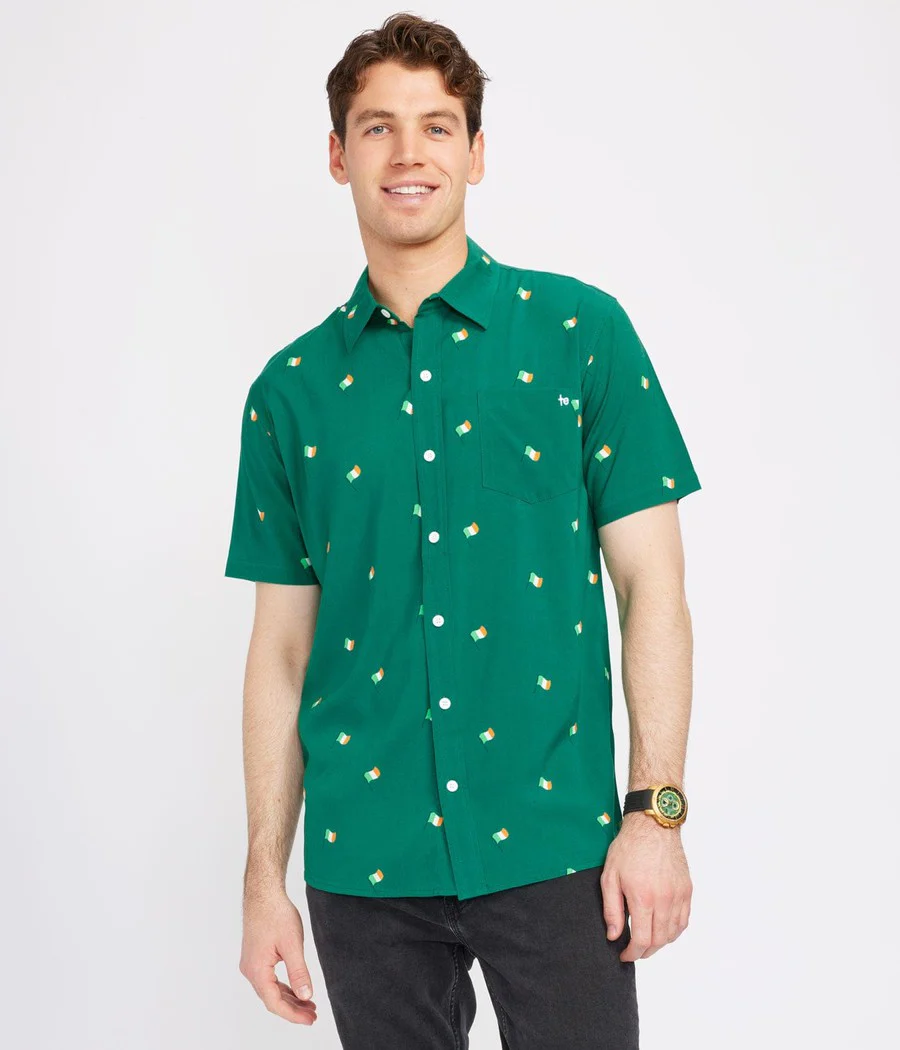 Men's Irish Flag All Over Button Down Shirt - Image 2