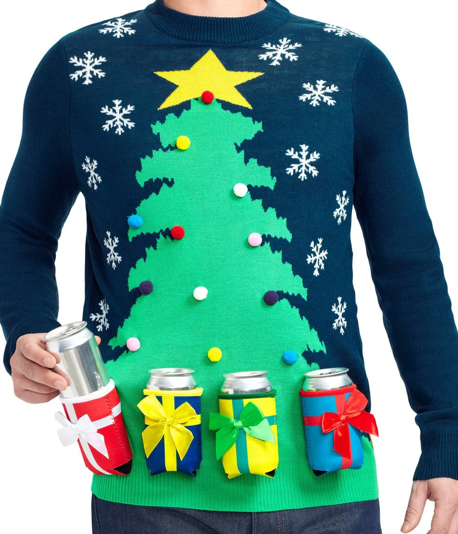 Men's Christmas Tree with Beer Holsters Ugly Christmas Sweater - Image 3