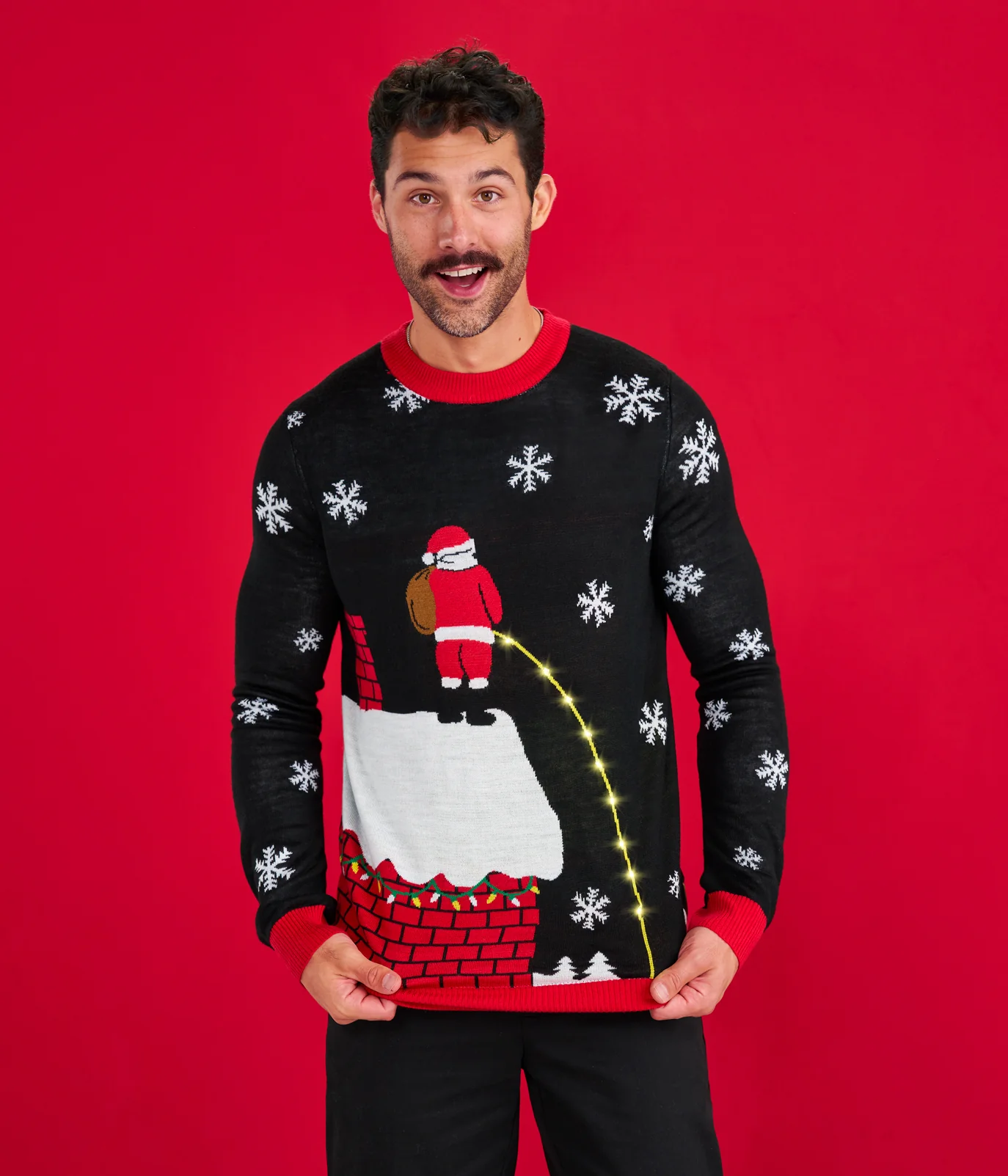 Men's Leaky Roof Light Up Ugly Christmas Sweater - Image 2