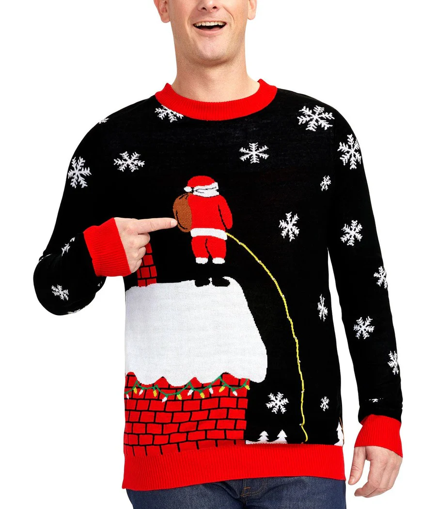 Men's Leaky Roof Light Up Ugly Christmas Sweater - Image 7