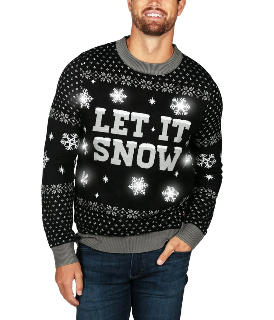 Men's Let it Snow Light Up Ugly Christmas Sweater - Image 2