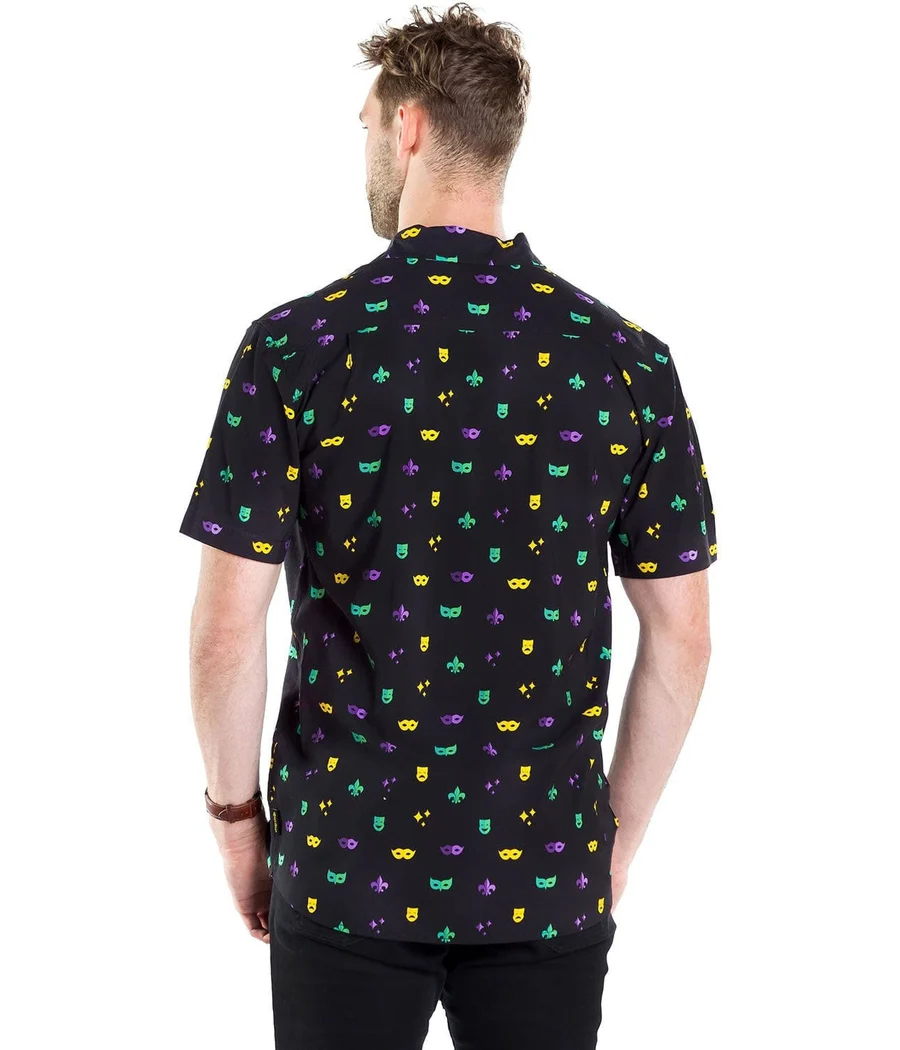 Men's Masquerade Mode Button Down Shirt - Image 3