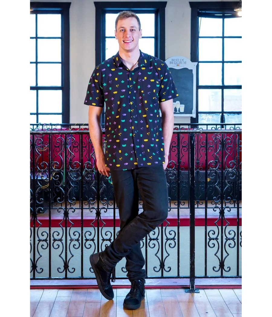 Men's Masquerade Mode Button Down Shirt - Image 4