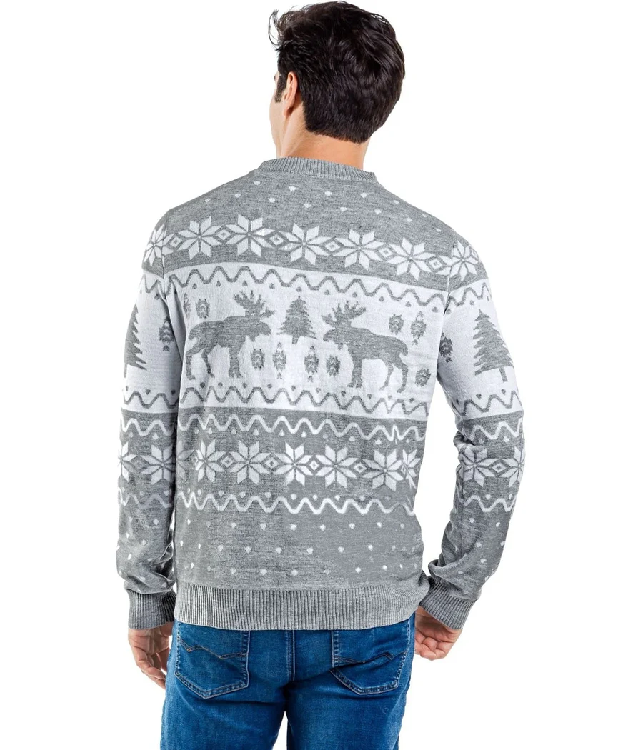 Men's Merry Moose Ugly Christmas Sweater - Image 2