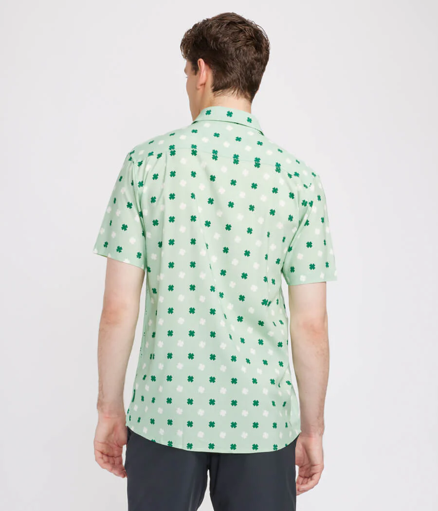 Men's Mint Clover Button Down Shirt - Image 3