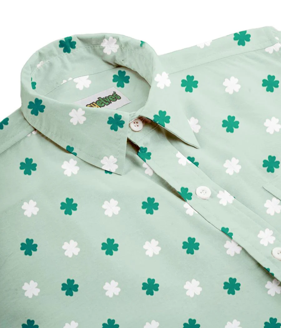 Men's Mint Clover Button Down Shirt - Image 4