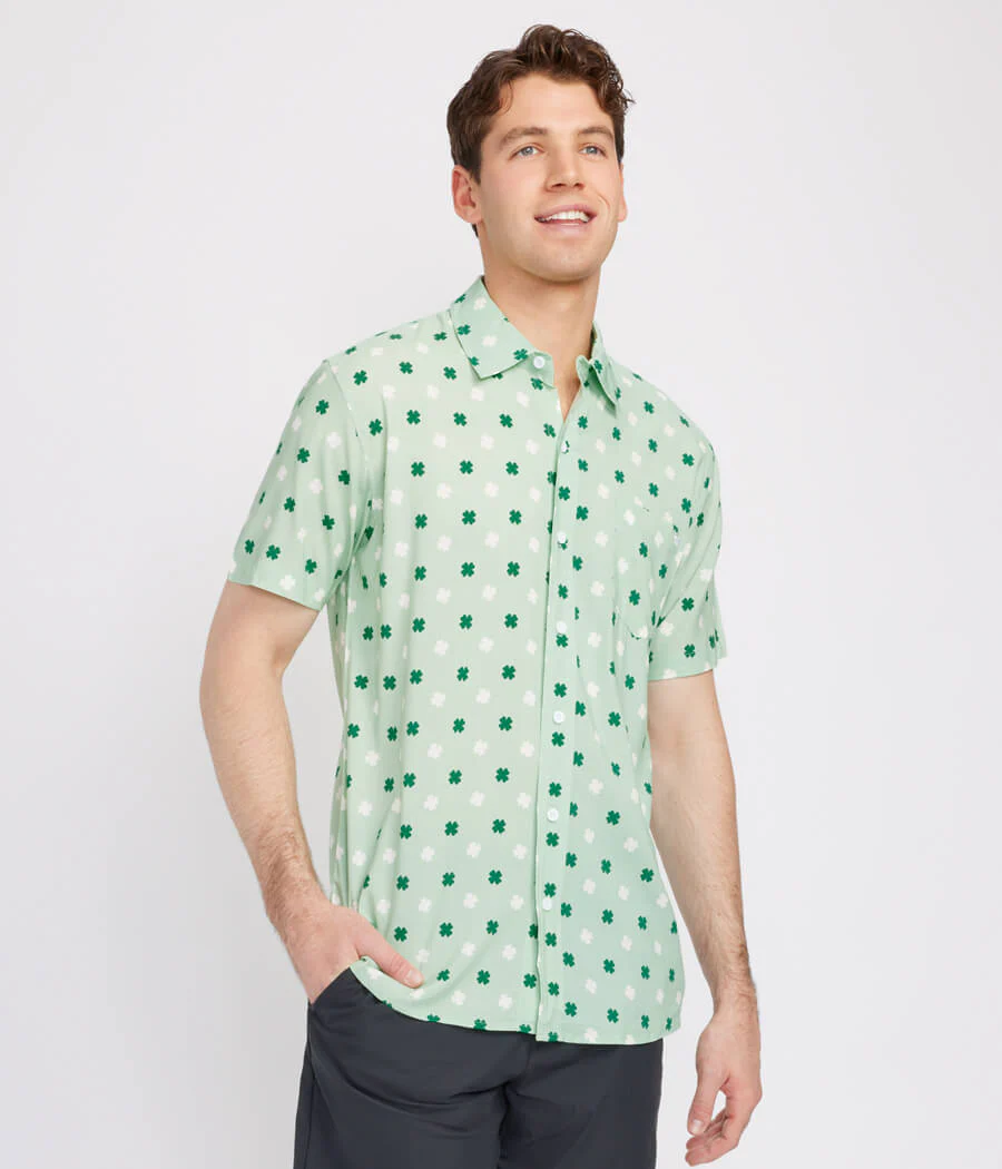 Men's Mint Clover Button Down Shirt - Image 5