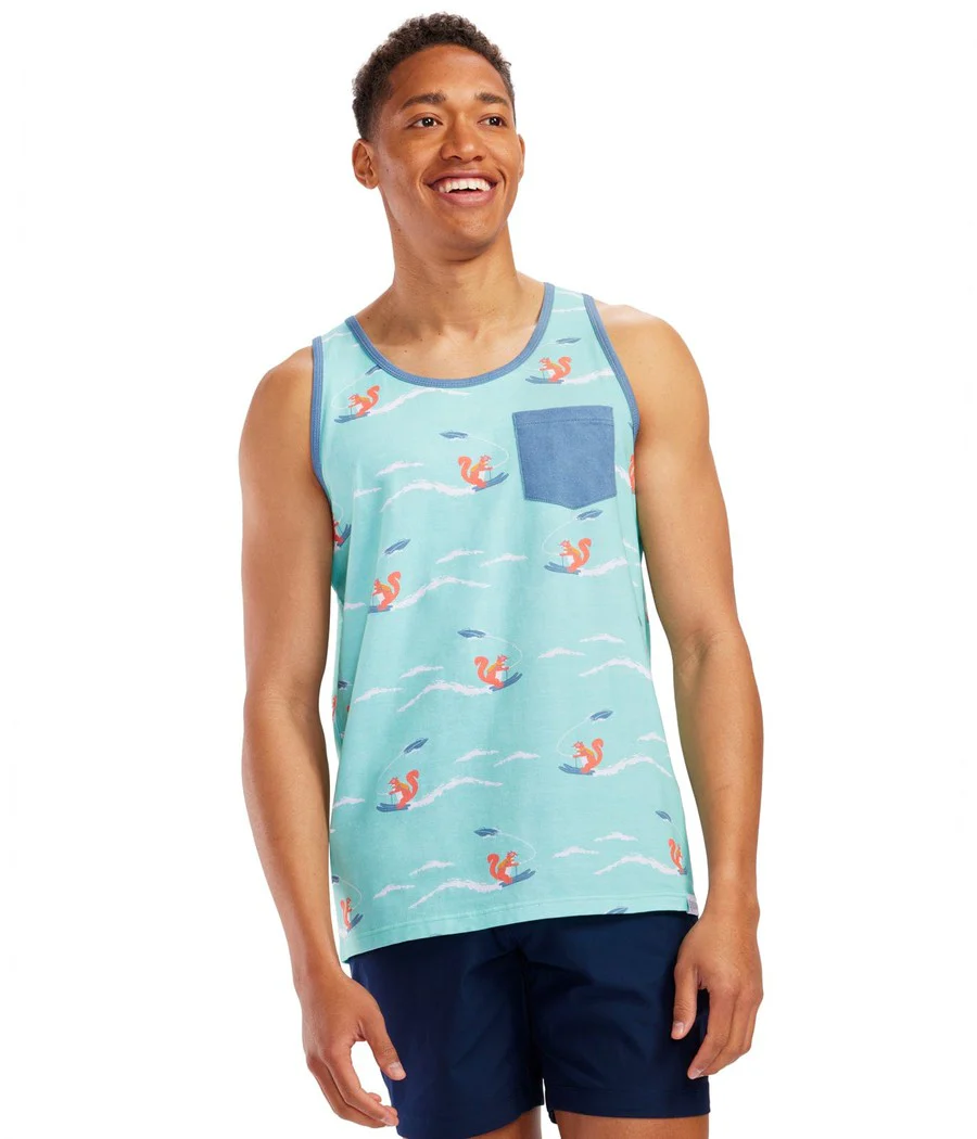 Men's Squirrel on Water Skis Tank Top - Image 2