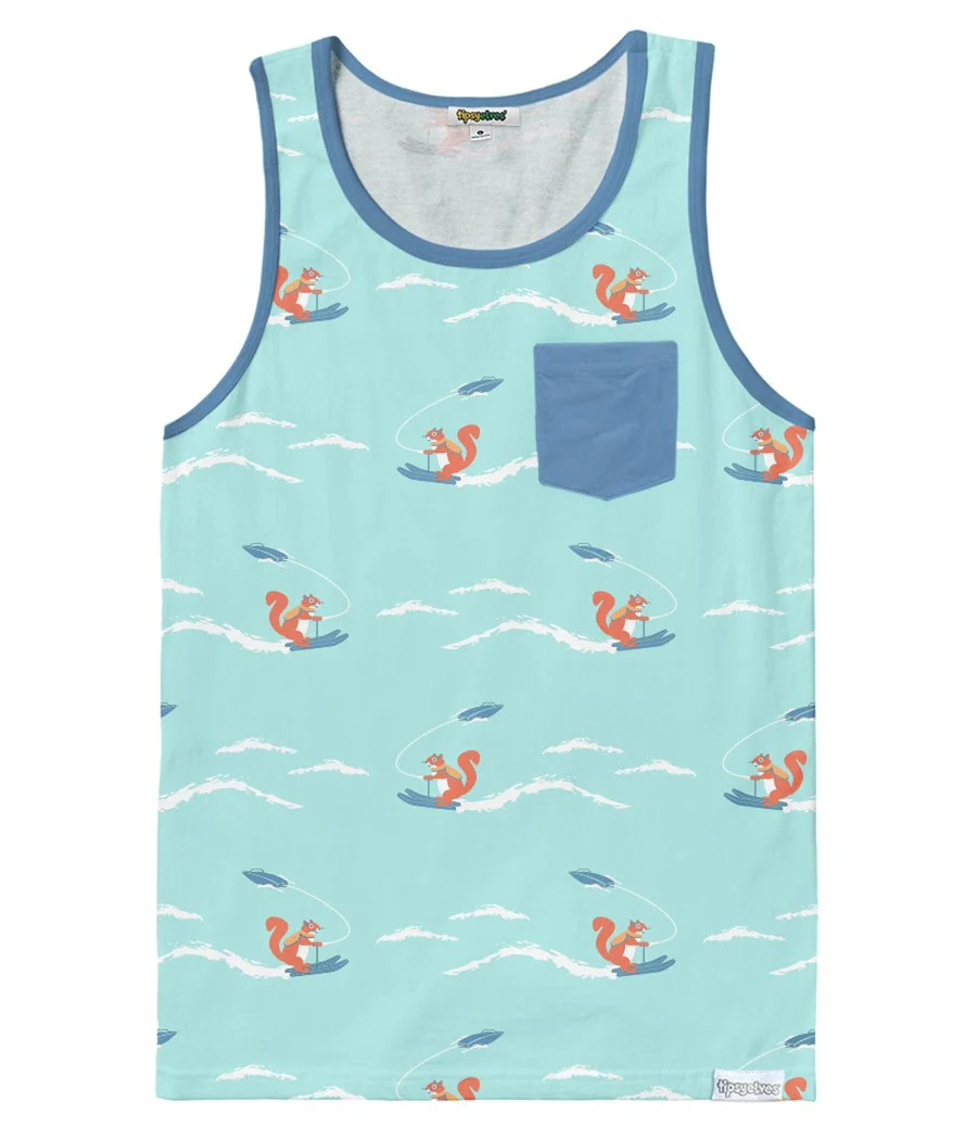 Men's Squirrel on Water Skis Tank Top - Image 3