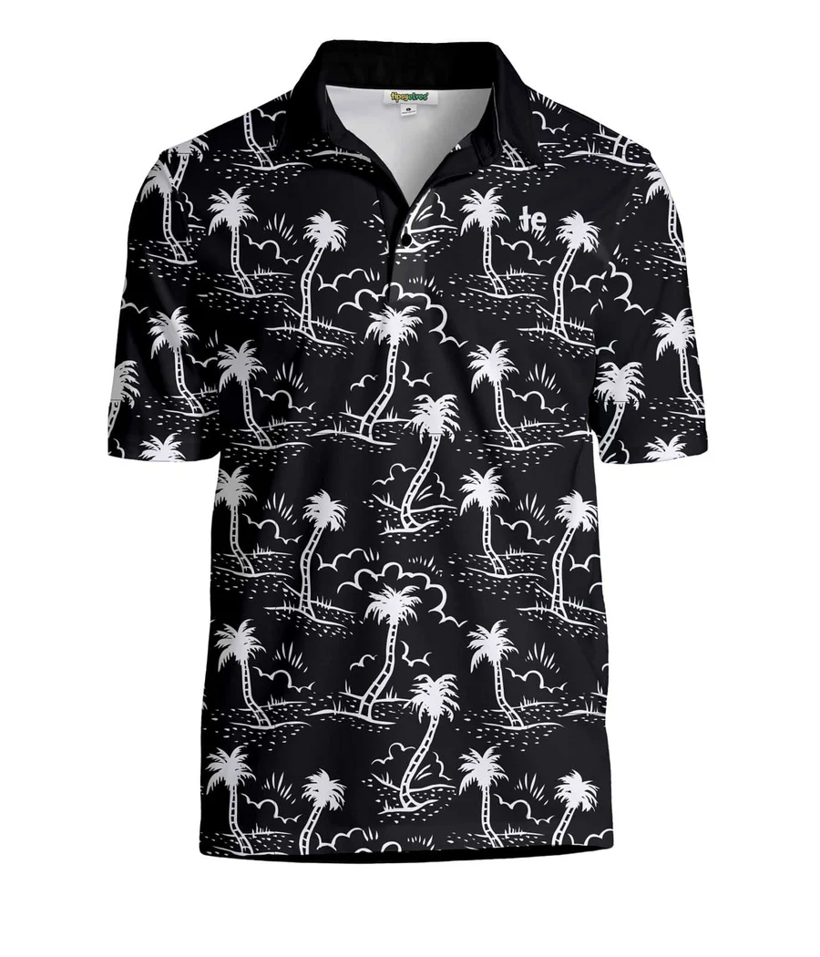 Men's Monochrome Moonlight Disc Golf Polo - Image 5