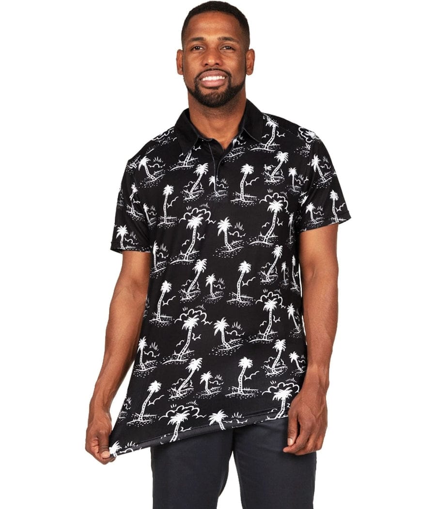 Men's Monochrome Moonlight Polo Shirt - Image 3