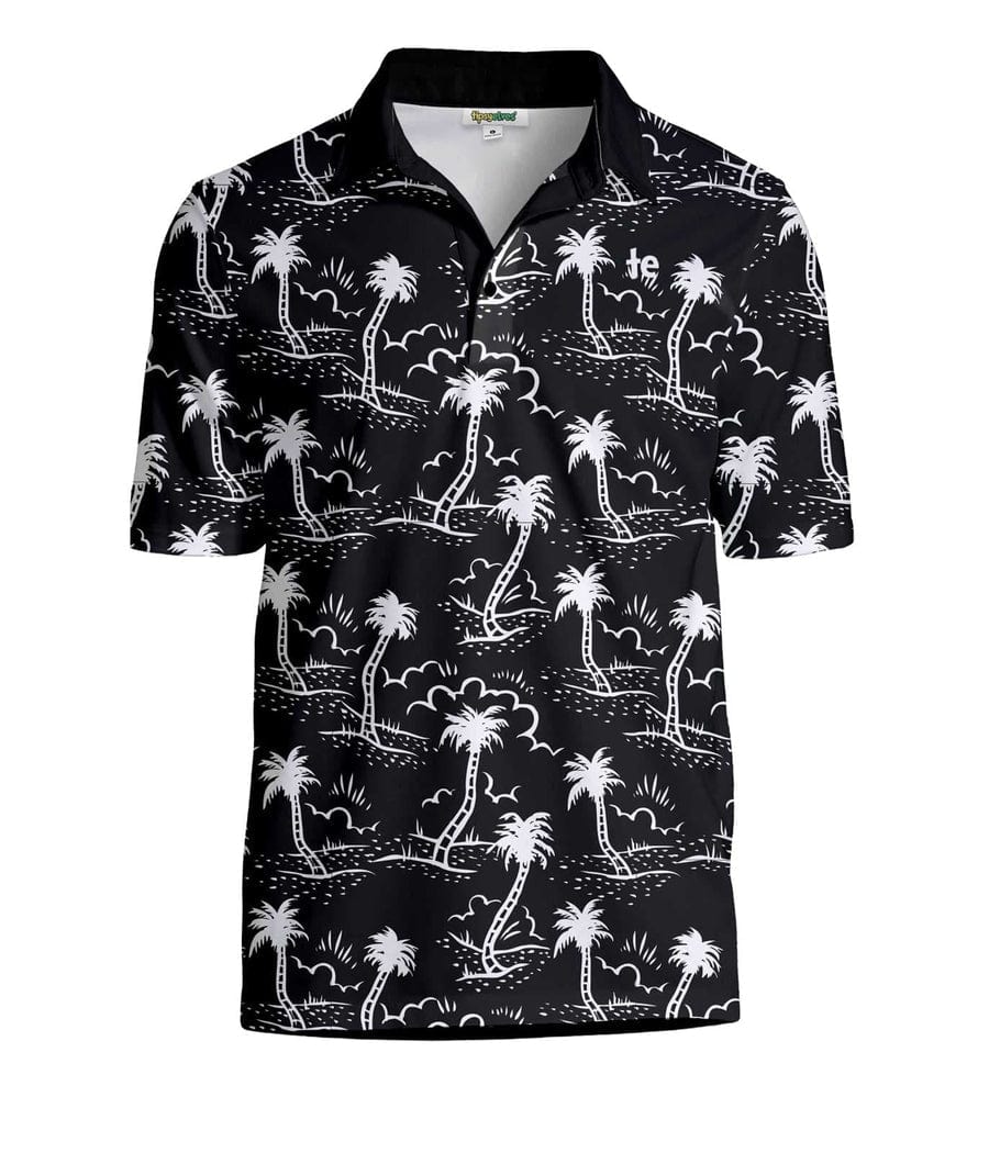 Men's Monochrome Moonlight Polo Shirt - Image 6
