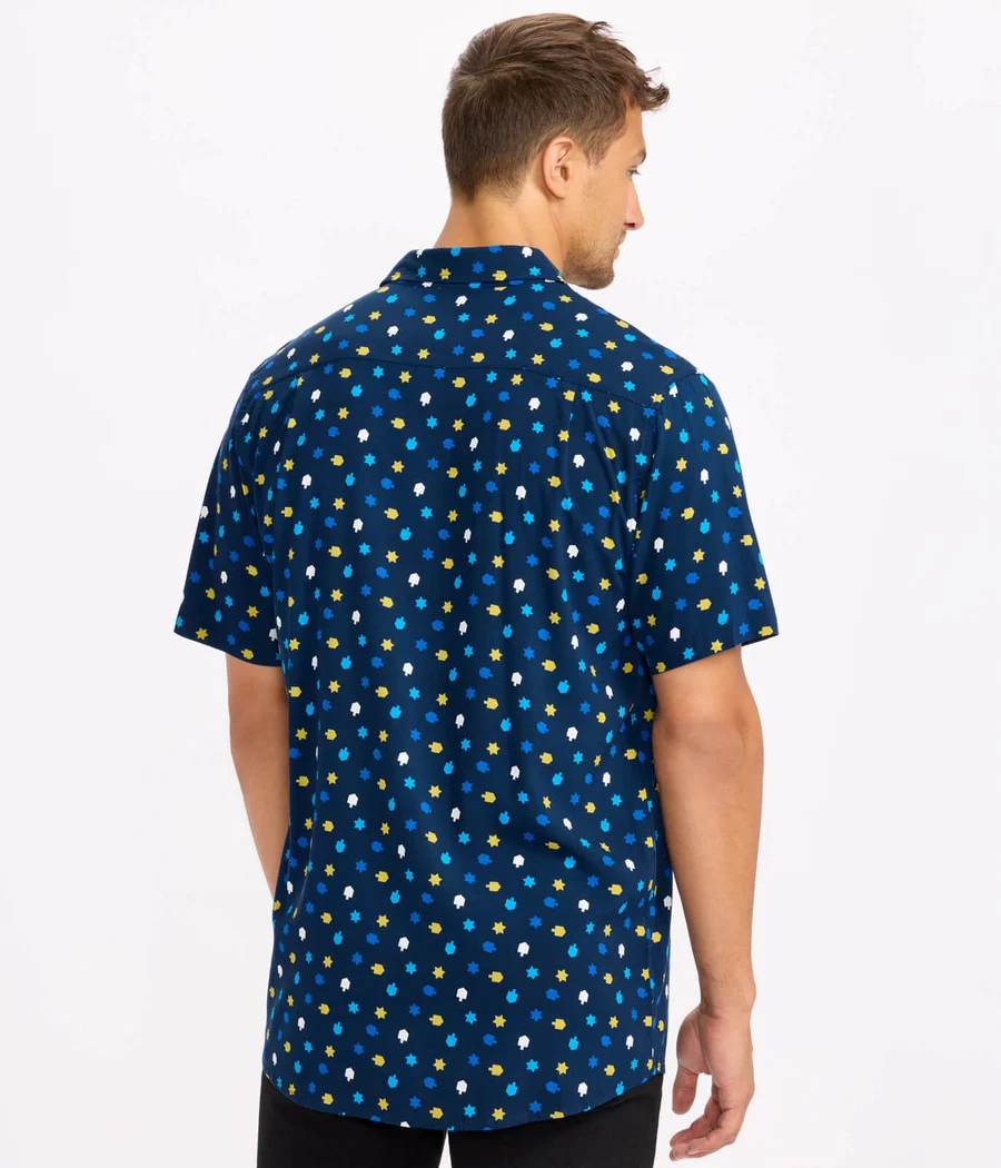 Men's Dreidel Decor Button Down Shirt - Image 3