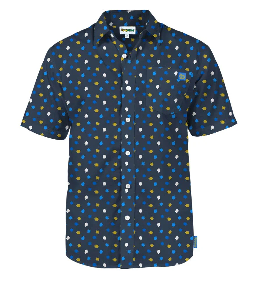 Men's Dreidel Decor Button Down Shirt - Image 4