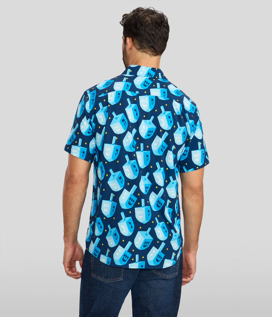 Men's Dreidel Delight Button Down Shirt - Image 3