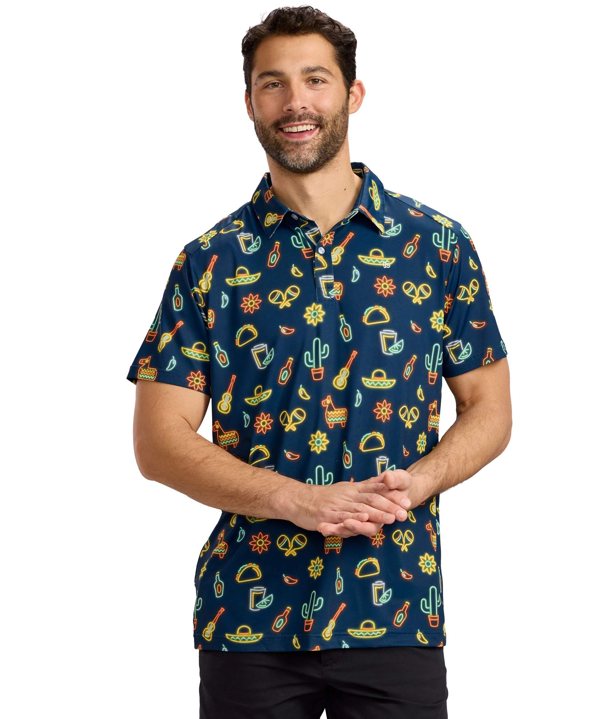 Men's Neon Fiesta Golf Polo - Image 2