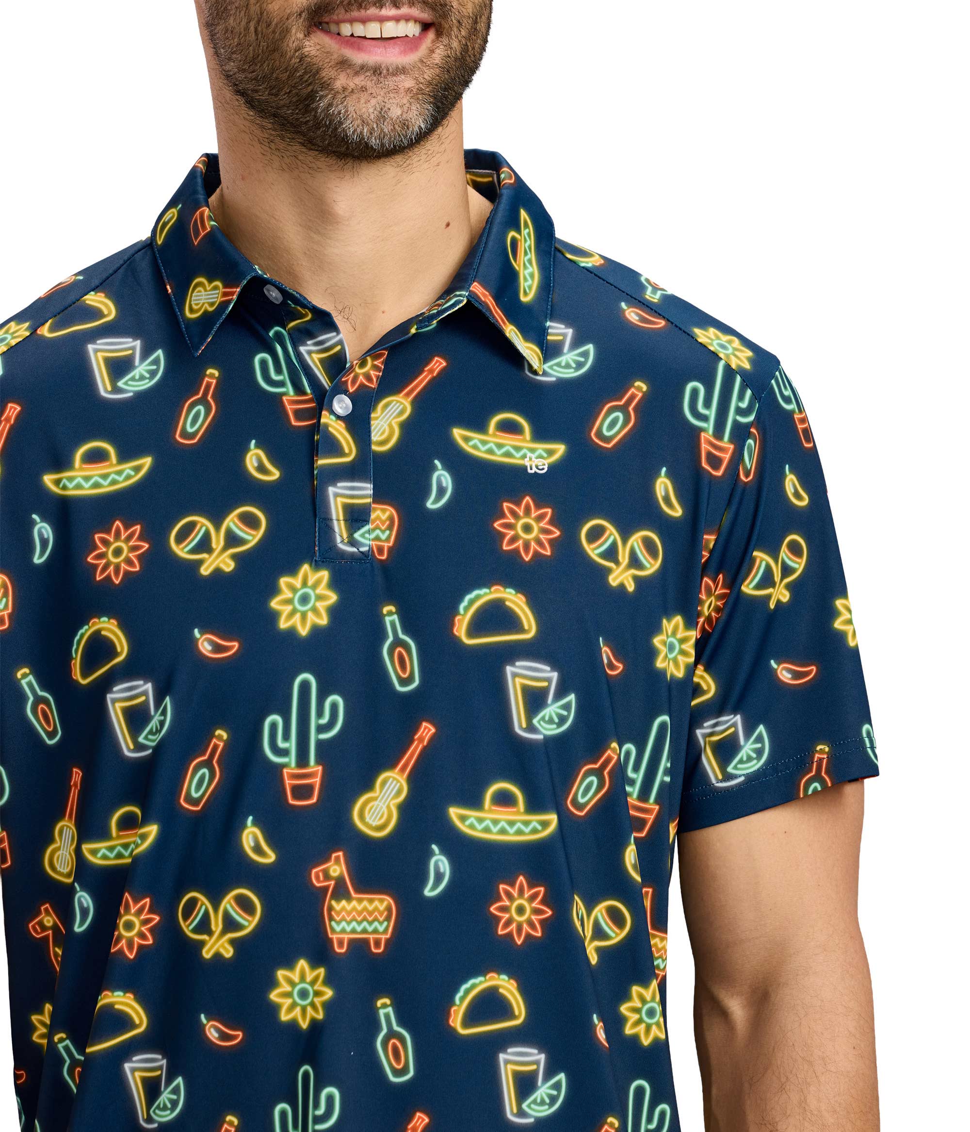 Men's Neon Fiesta Golf Polo - Image 4
