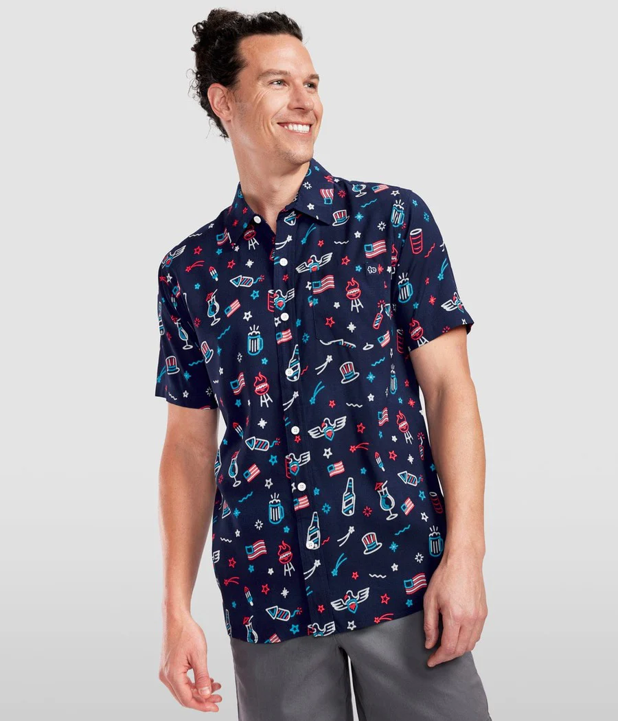 Men's Lights and Liberty Button Down Shirt - Image 2