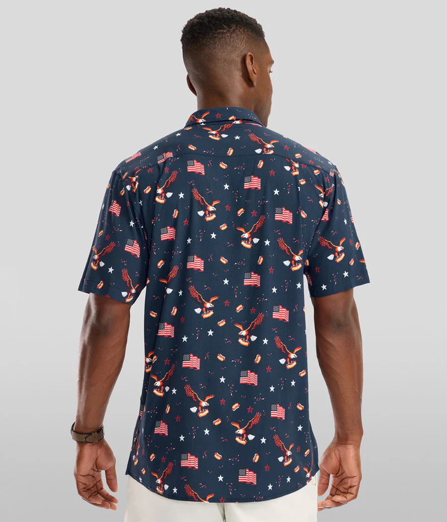 Men's 8-Bit Eagle Button Down Shirt - Image 4