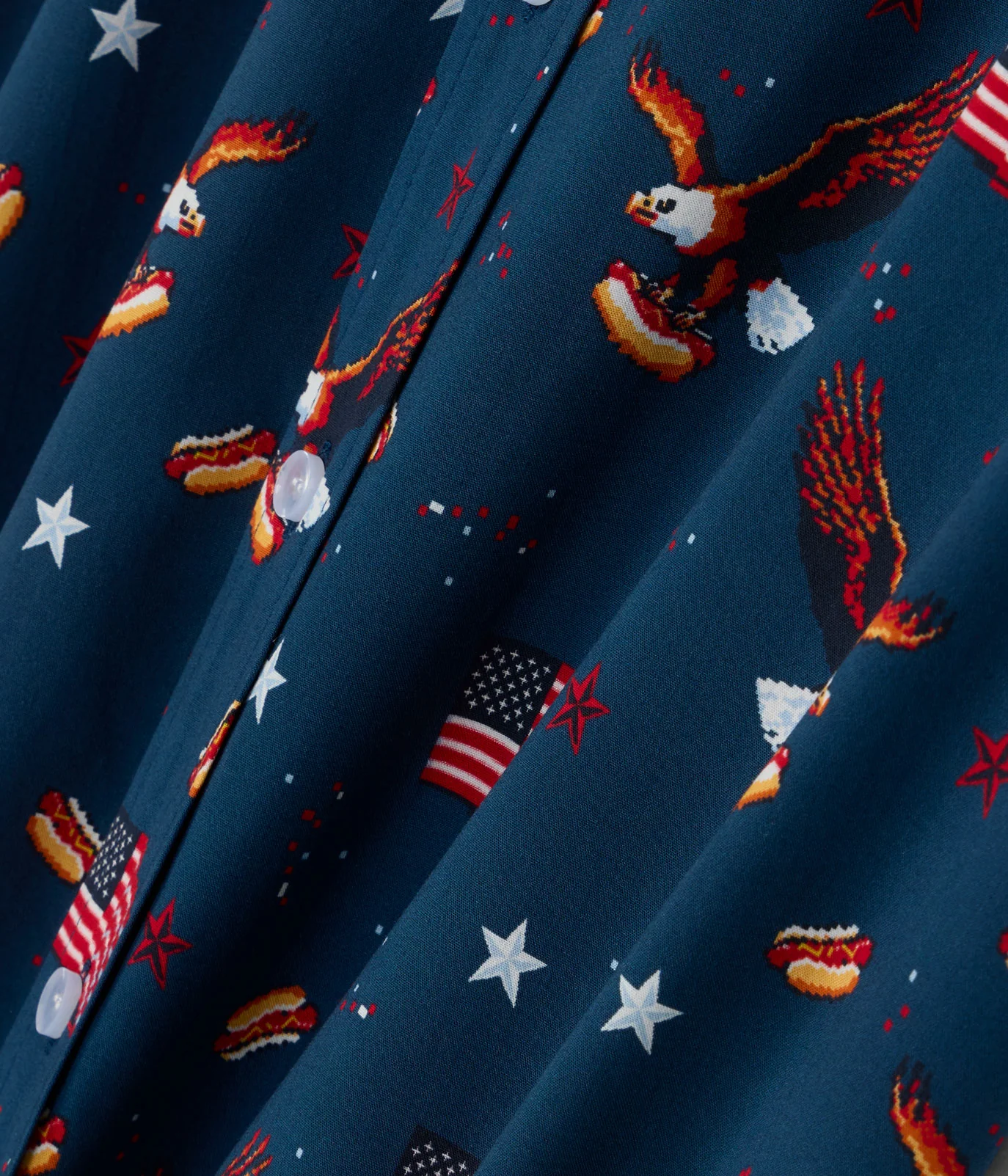 Men's 8-Bit Eagle Button Down Shirt - Image 6