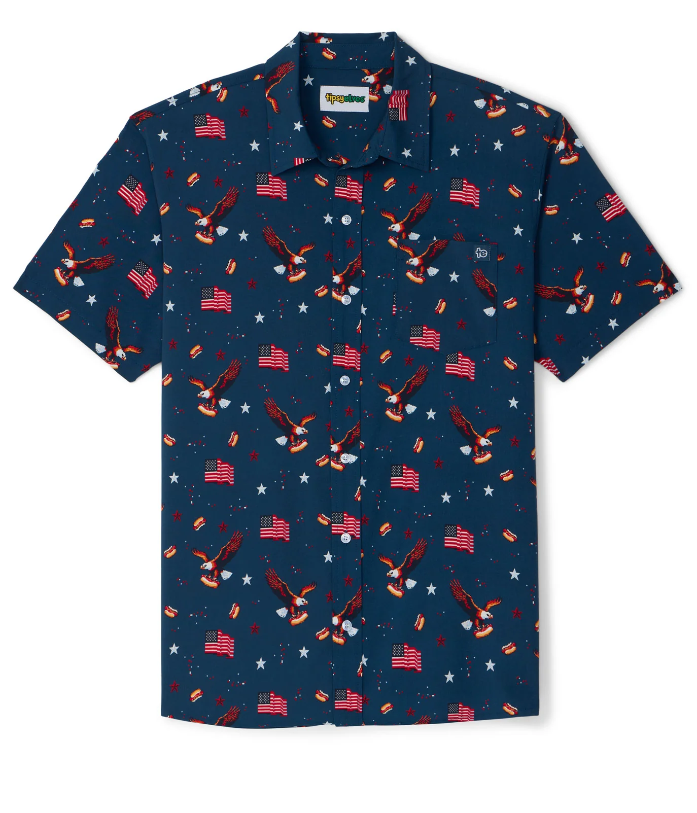 Men's 8-Bit Eagle Button Down Shirt - Image 7