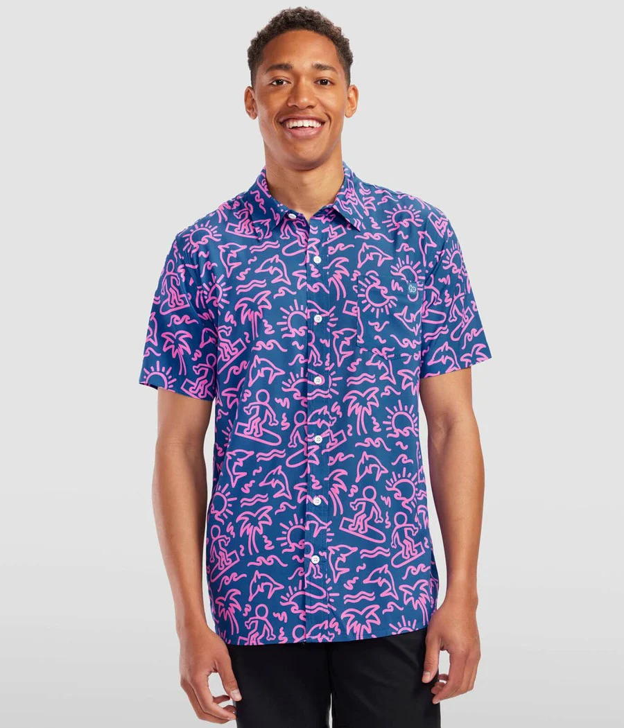 Men's Sketchy Surfer Hawaiian Shirt - Image 2