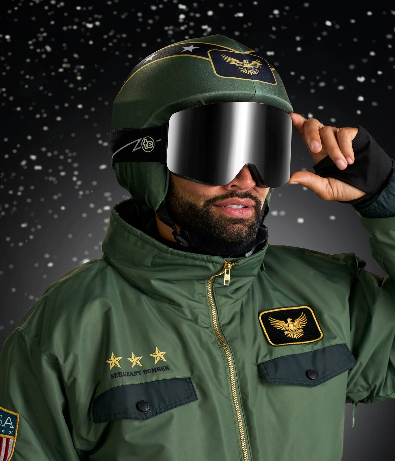 Men's Fighter Pilot Snow Suit and Helmet Cover - Image 2