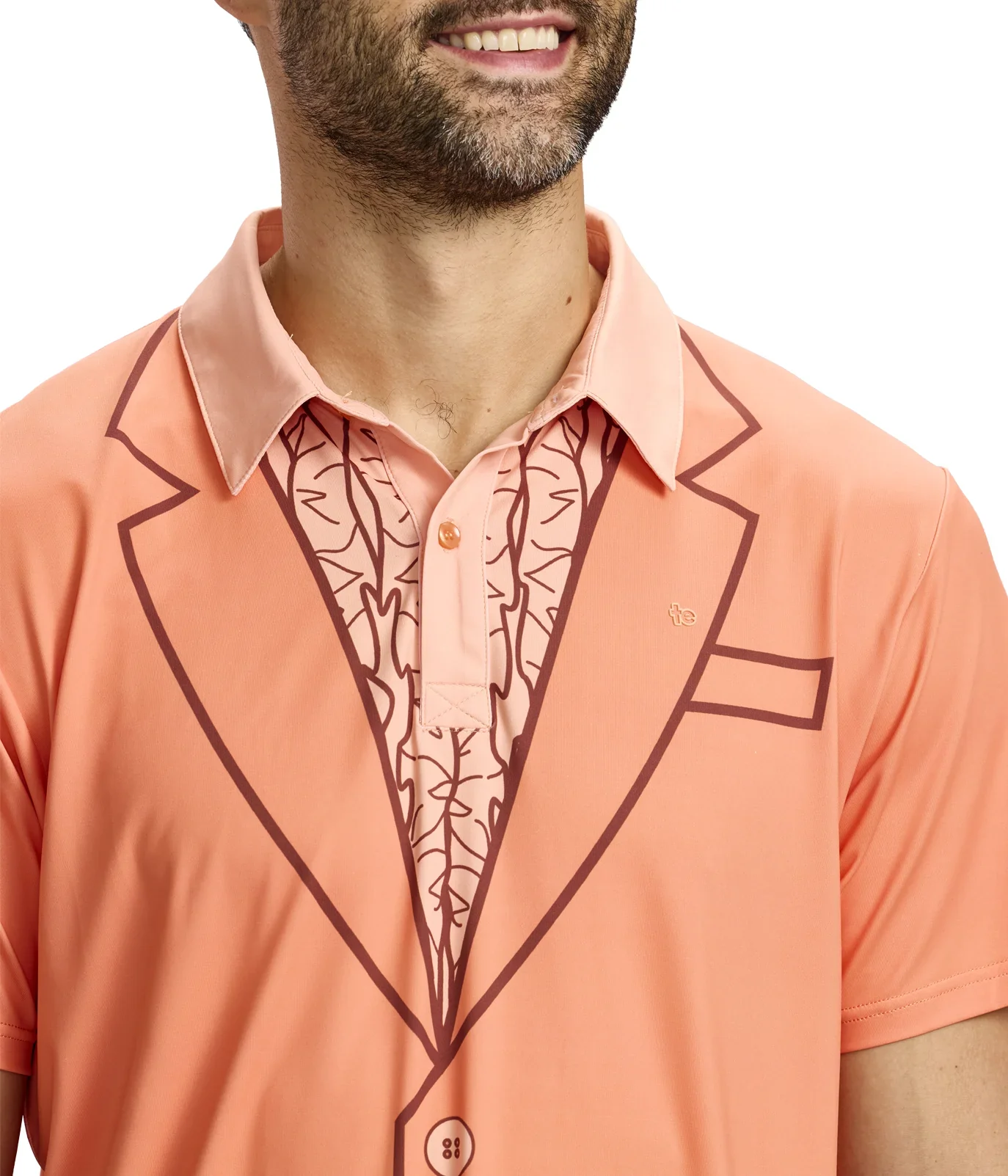 Men's Dumb Orange Tuxedo Golf Polo - Image 4
