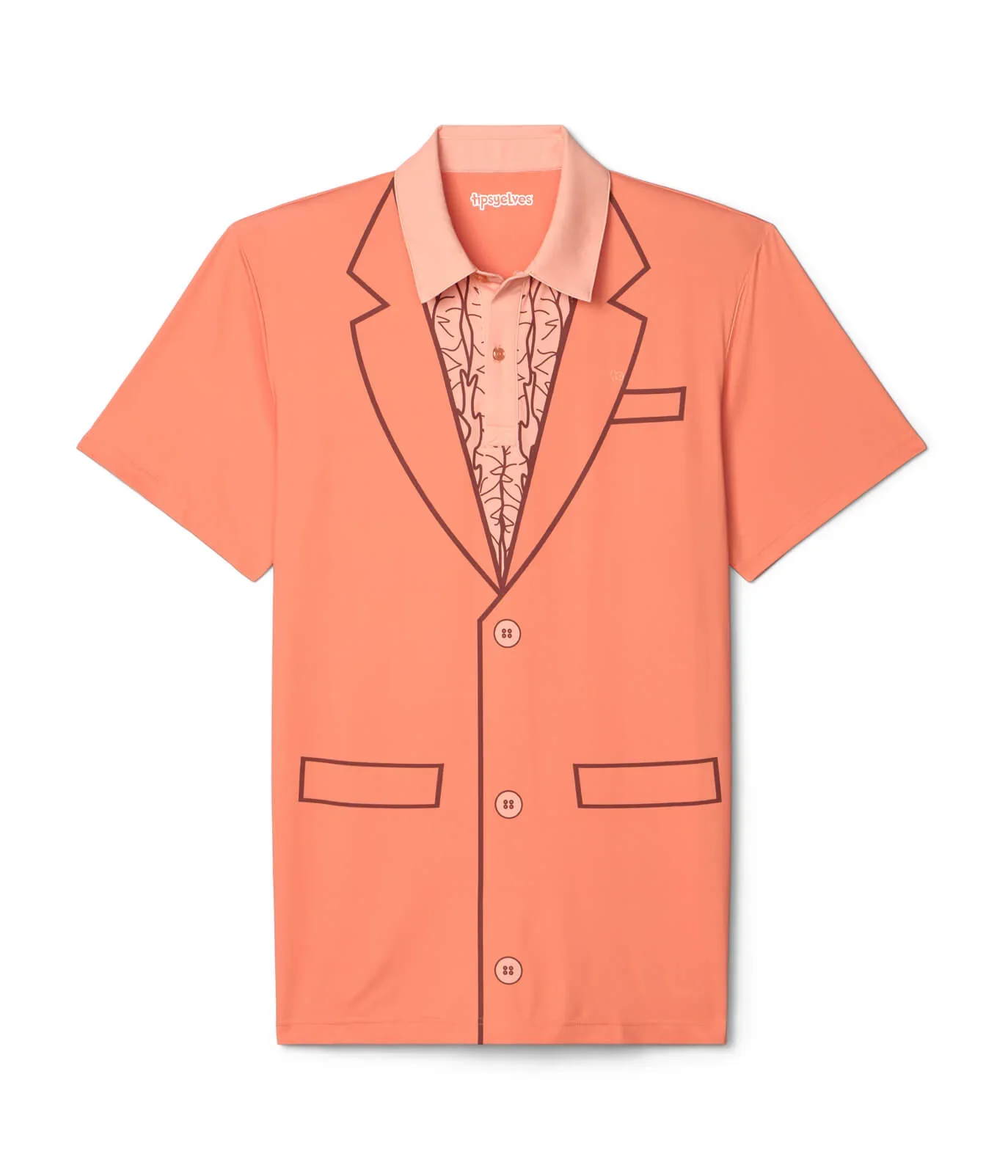 Men's Dumb Orange Tuxedo Golf Polo - Image 6