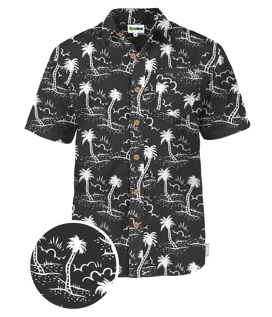 Men's Monochrome Moonlight Hawaiian Shirt - Image 2