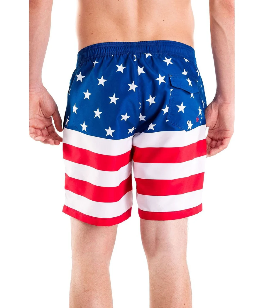American Flag Swim Trunks - 7.5" Inseam - Image 2