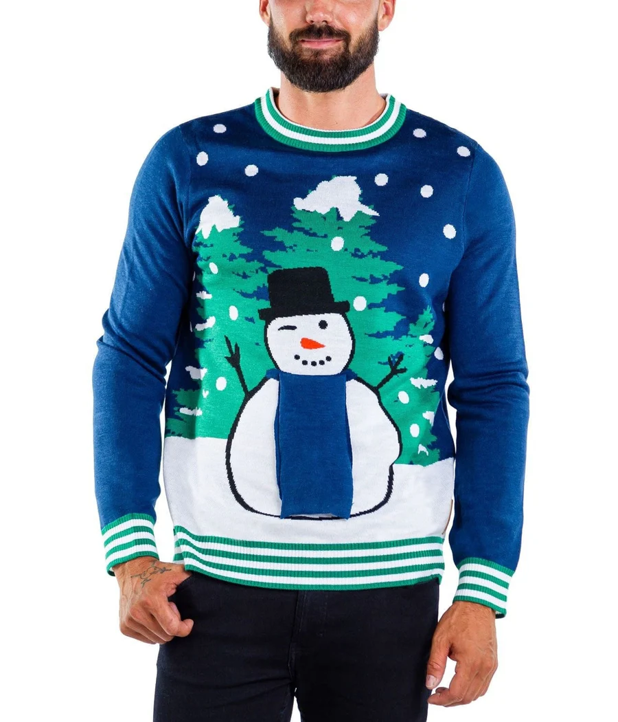 Men's Peekaboo Snowman Ugly Christmas Sweater - Image 3