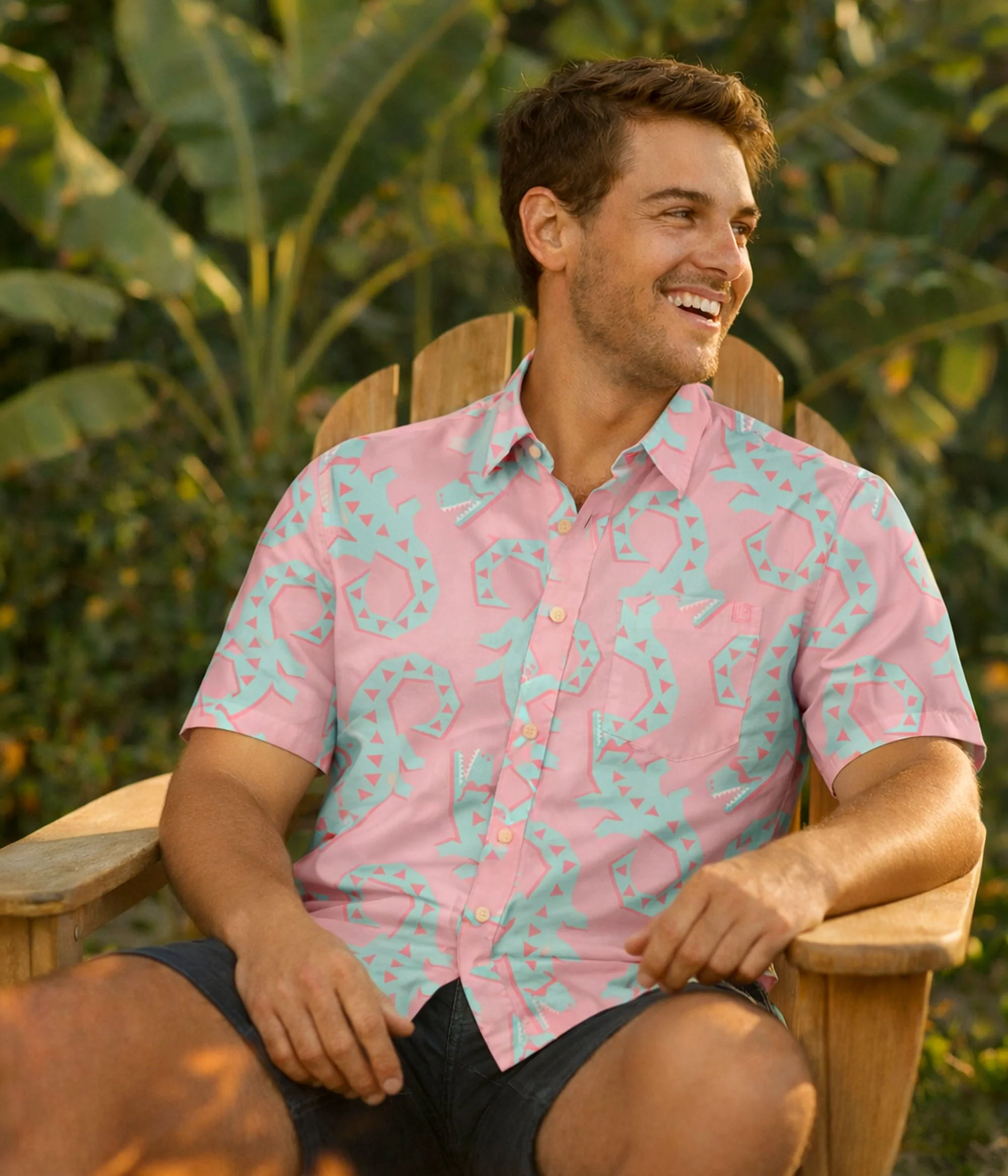 Men's Good Time Gator Button Down Shirt - Image 3