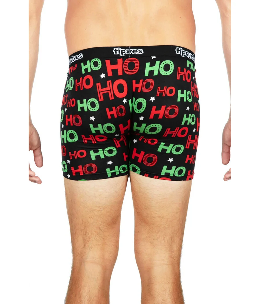 Men's Red and Green Ho Ho Ho Boxer Briefs - Image 3