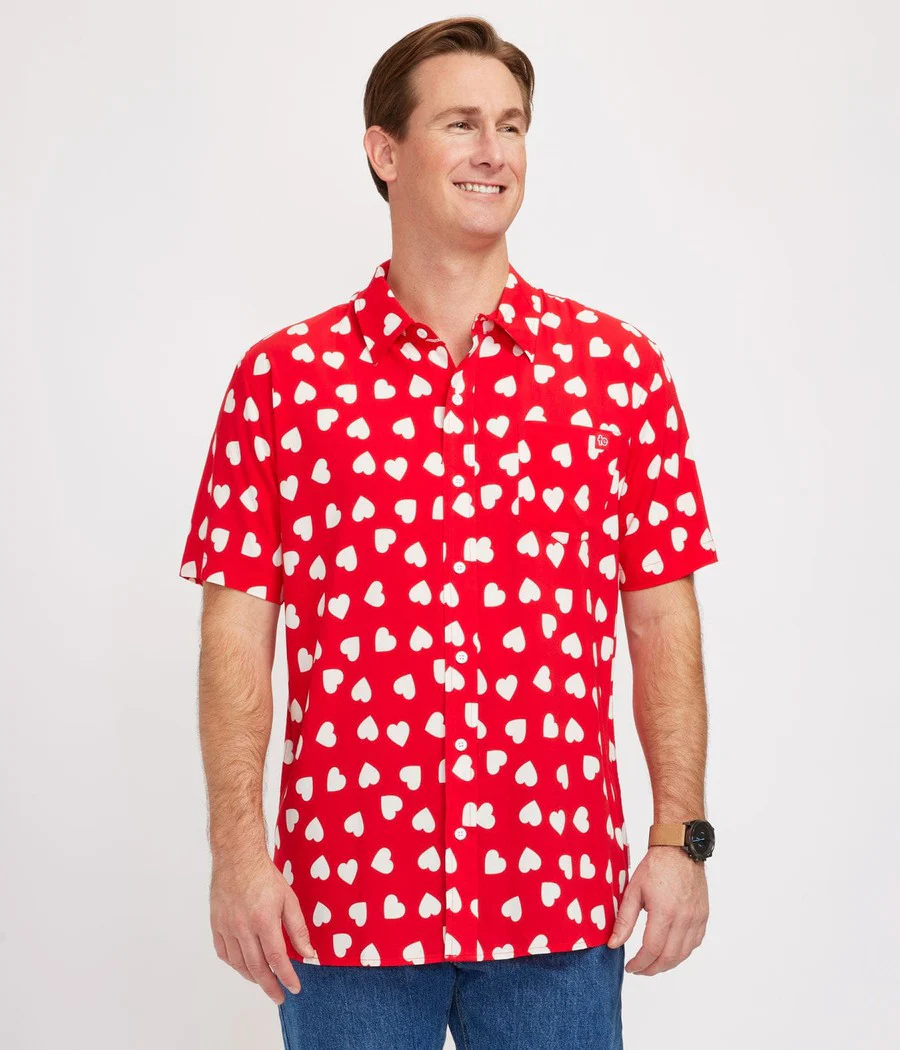 Men's Heartbeat Button Down Shirt - Image 2