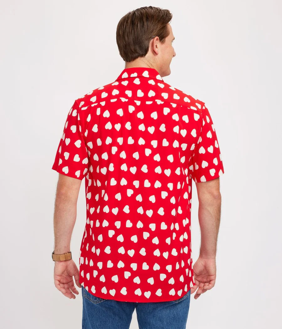 Men's Heartbeat Button Down Shirt - Image 3