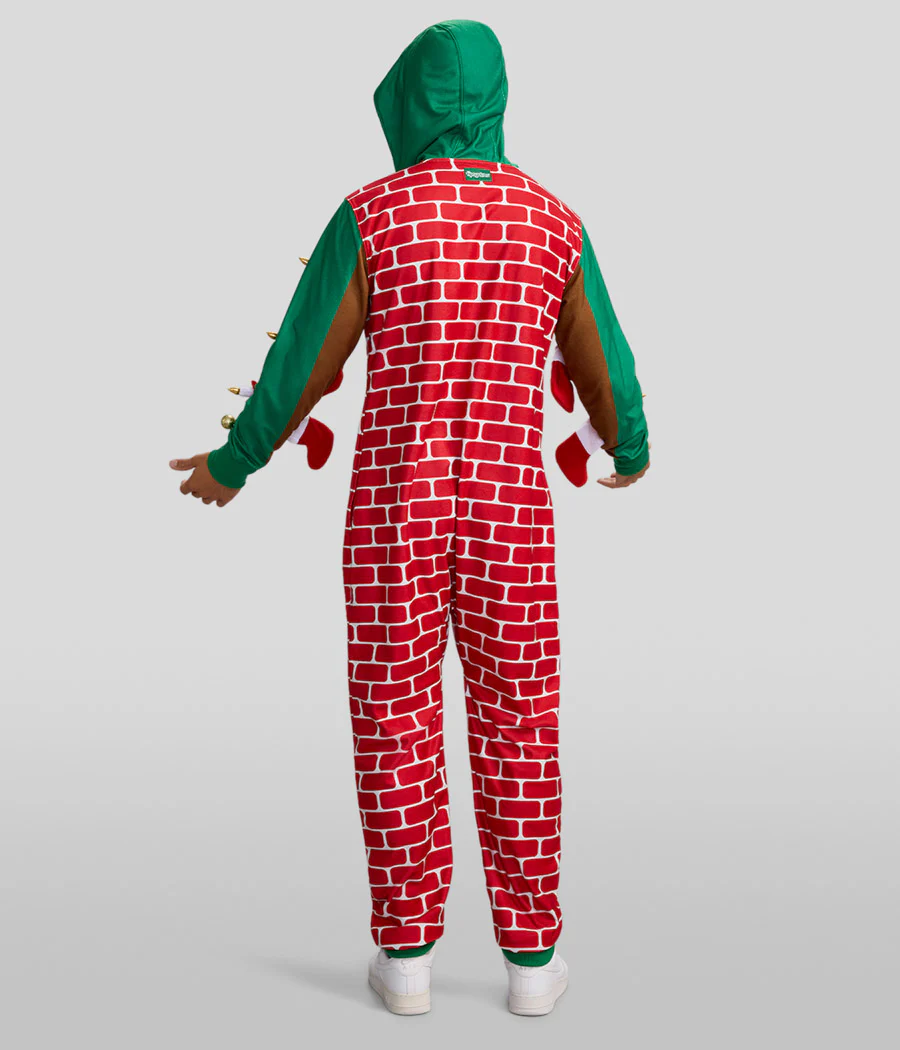 Men's Festive Fireplace Light Up Jumpsuit - Image 2