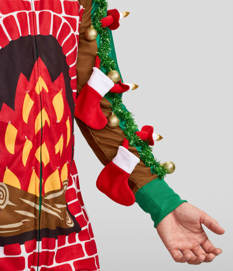 Men's Festive Fireplace Light Up Jumpsuit - Image 6