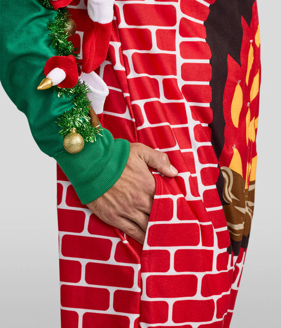 Men's Festive Fireplace Light Up Jumpsuit - Image 7