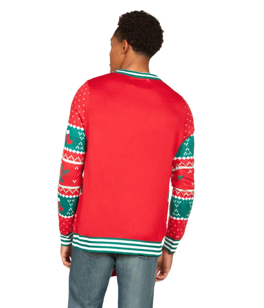 Men's My Eyes Are Up Here Ugly Christmas Sweater - Image 2