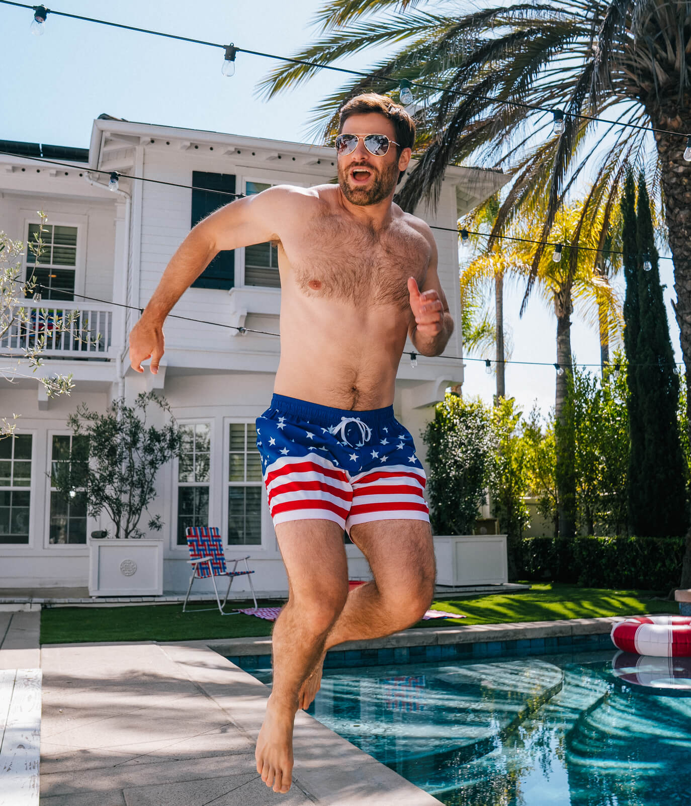 American Flag Stretch Swim Trunks - 6" Inseam - Image 6
