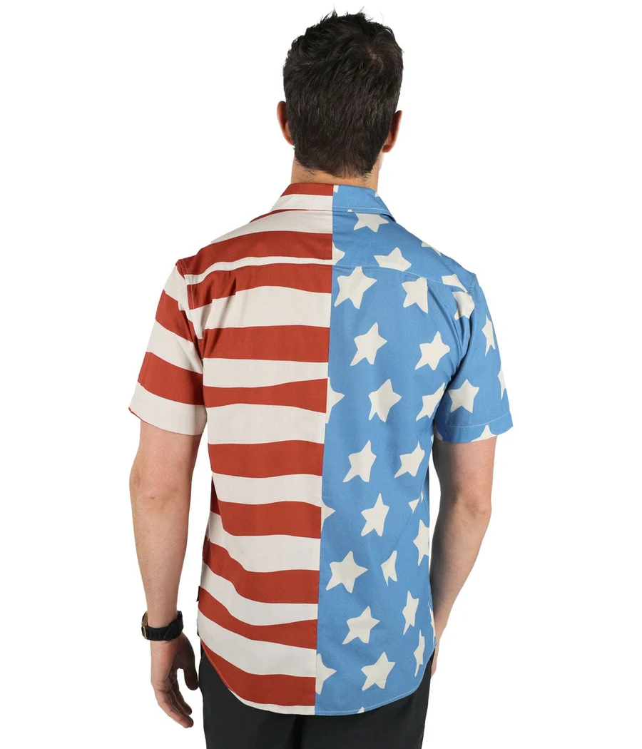 Men's 50/50 Flag Button Down Shirt - Image 3