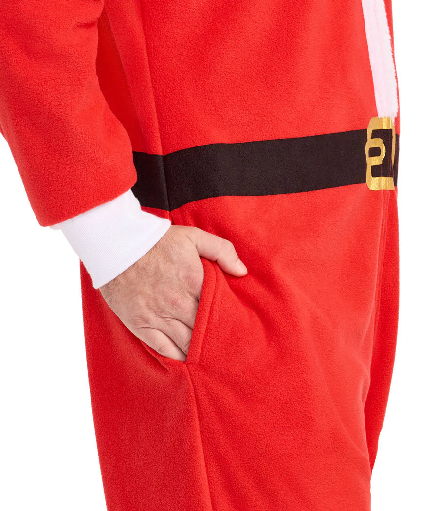 Men's Santa Jumpsuit With Fur - Image 4