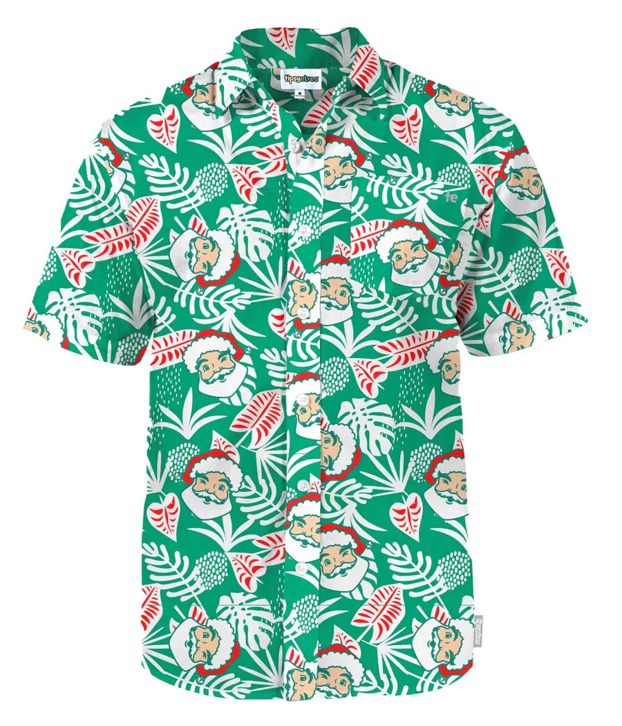 Men's Santa Palms Button Down Shirt - Image 4
