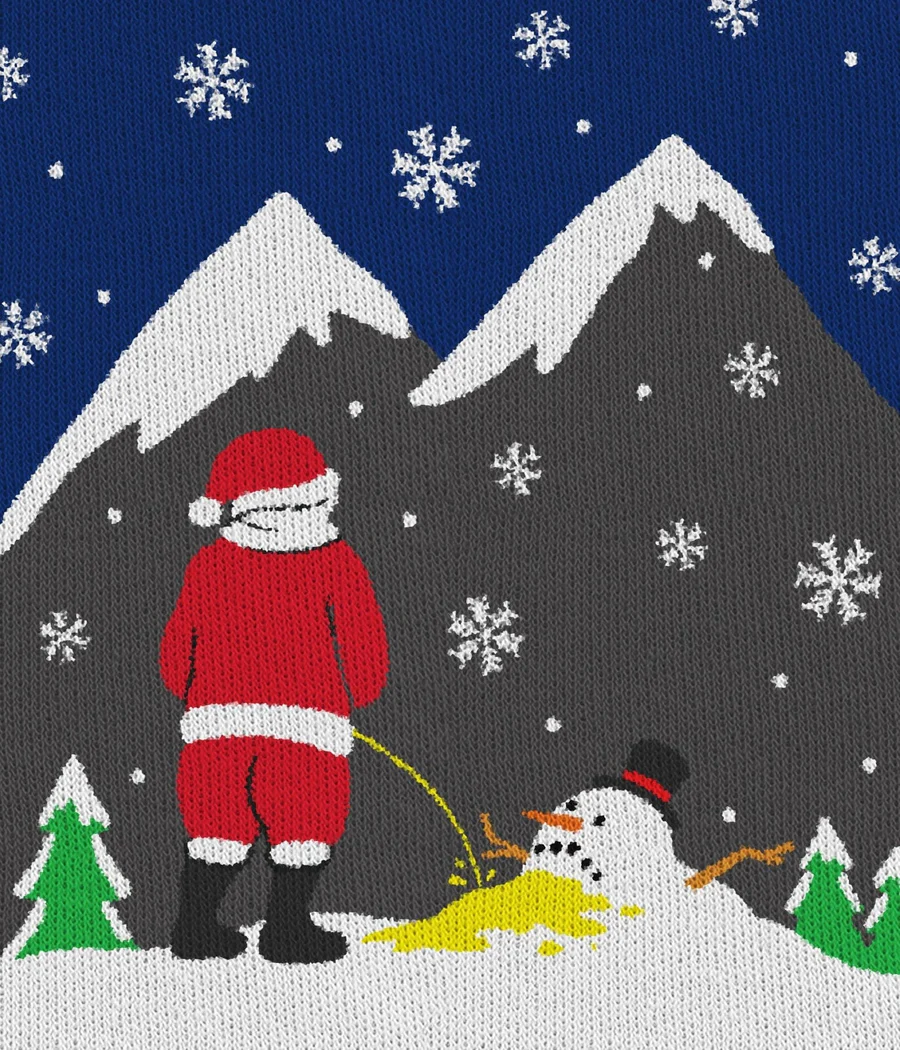 Men's Melting Snowman Ugly Christmas Sweater - Image 2