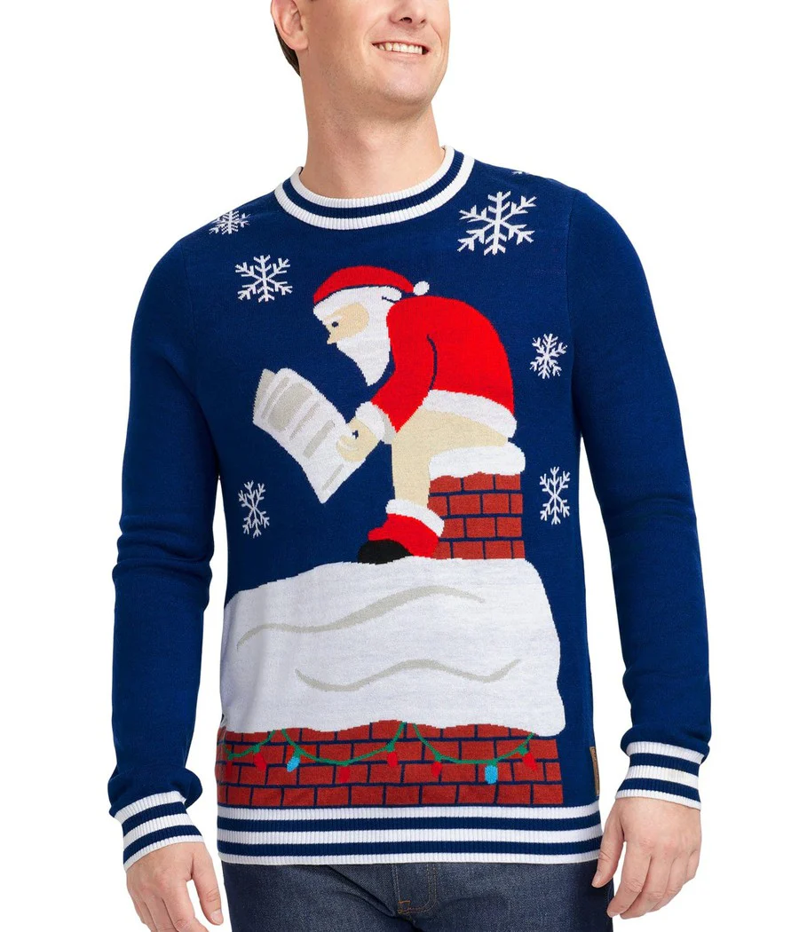 Men's Santa's Log on the Fire Ugly Christmas Sweater - Image 2