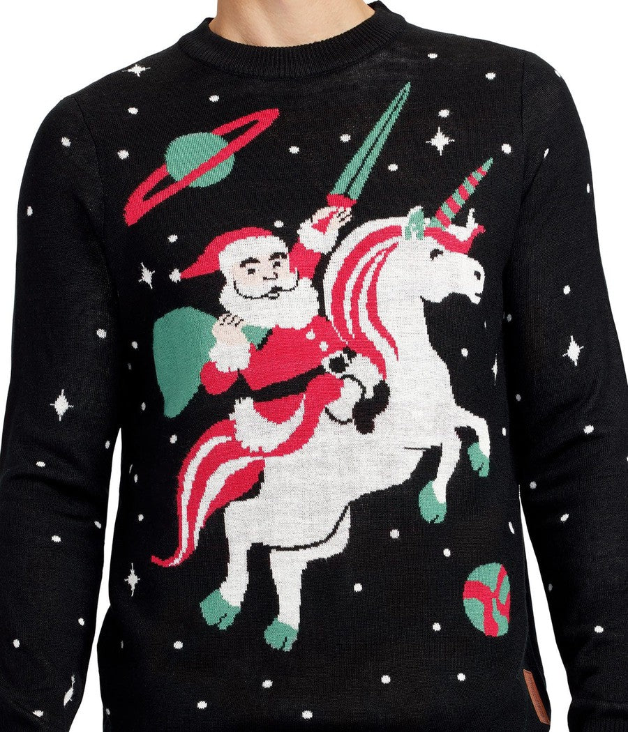 Men's Santa Unicorn Ugly Christmas Sweater - Image 3