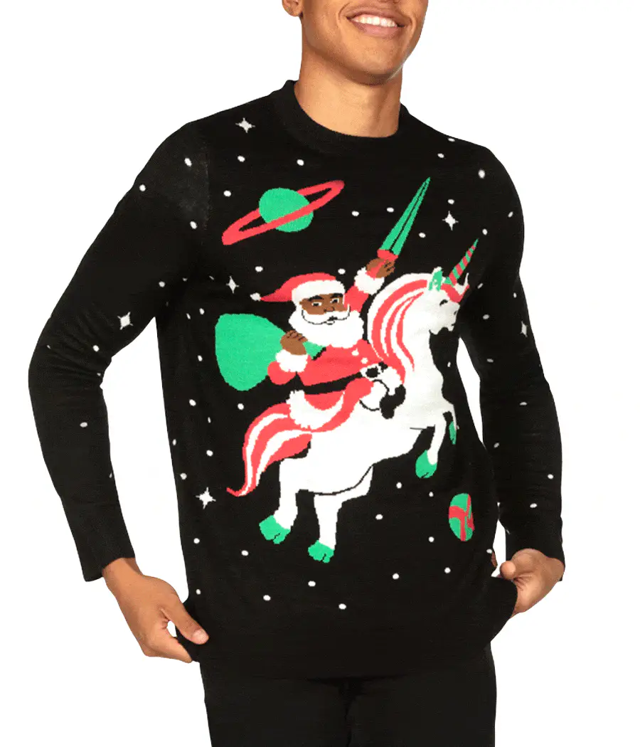 Men's Santa Unicorn Ugly Christmas Sweater - Image 4